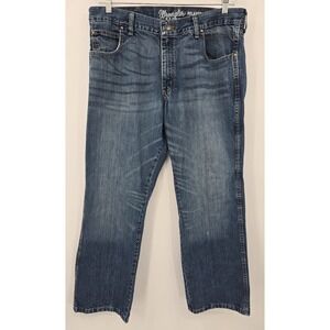 WRANGLER Retro Jeans Mens 38x30 Relaxed Fit Boot Cut 100% Cotton‎ Medium Denim